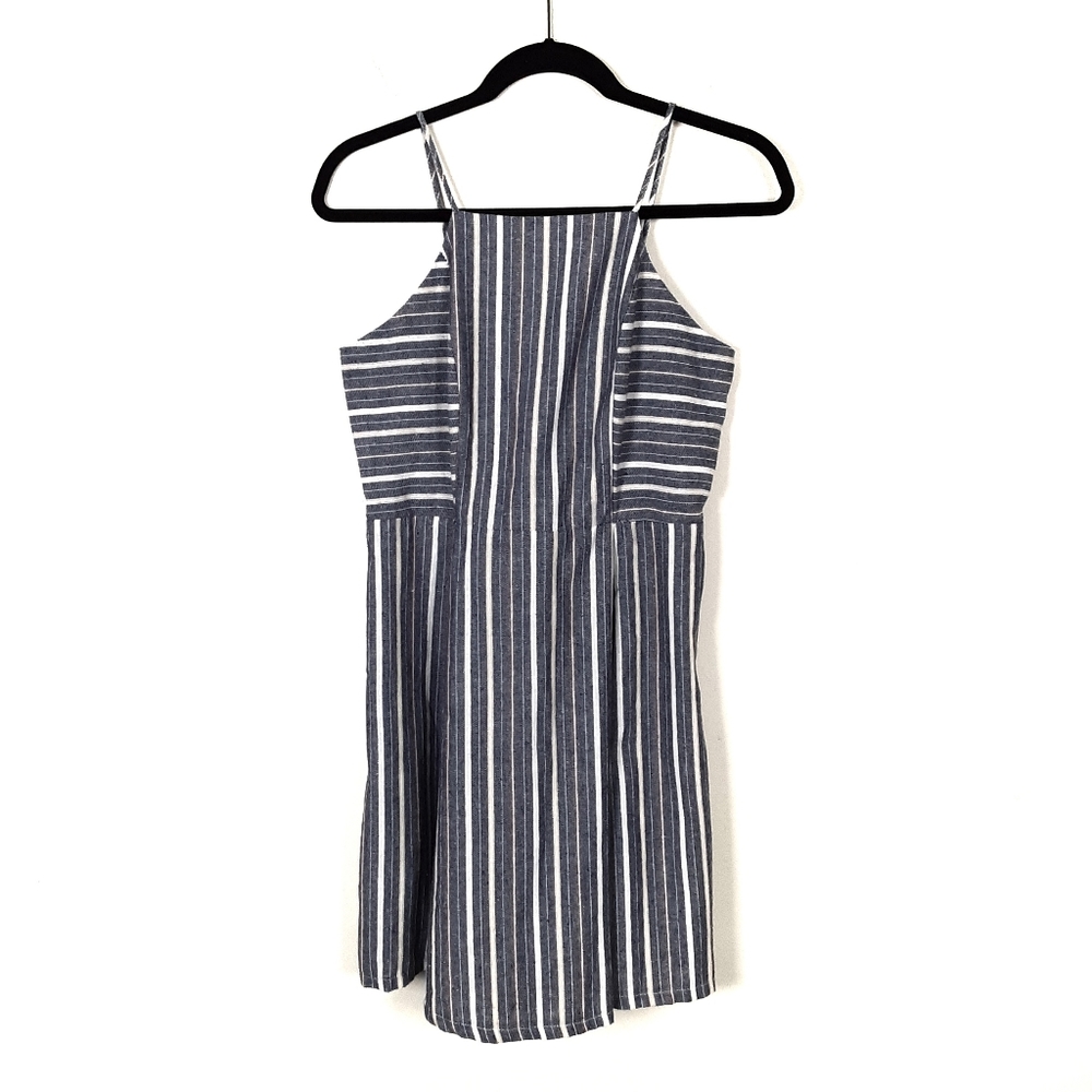 Love Riche Cotton And Linen Striped Dress